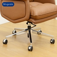 Mobilier de bureau moderne en cuir marron de luxe chaises classiques à design de chaises pivotantes à dossier haut chaises de patron en cuir à dossier haut