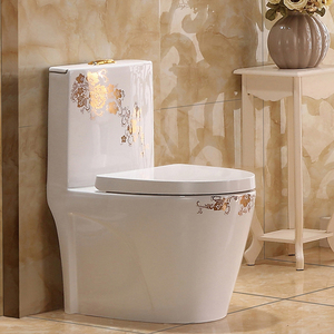 Bagno WC Water Closet ceramica rotonda PP colore moderno WC P-trap lavare un pezzo bianco 4 pollici PP materiale doppio filo - Product Image 4