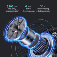 Pistolet de massage tendance 2028 pour athlètes avec accessoires clitoridiens, utilisation corporelle, batterie 1500 mAh, 1800-3200 tr/min, fonction musicale