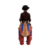 Costume de dinosaure gonflable pour enfants, tenue de personnage Velociraptor à chevaucher pour fête d'Halloween, accessoire amusant pour la marche
