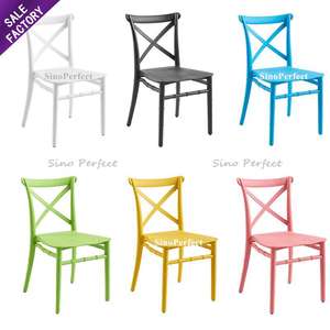 Silla de Plástico de Diseño Moderno con Respaldo Cruzado, Muebles de Exterior, Silla de Plástico para Niños, para Hoteles, Bodas y Fiestas - Product Image 1