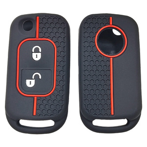 Housse de clé de voiture en silicone pour <span class=keywords><strong>Mercedes</strong></span> Benz C S M ML E Flip Remote Key Shell Fob <span class=keywords><strong>Protection</strong></span> 2 Boutons - Product Image 2
