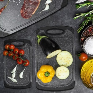 Multifunctional Non Slip Chopping Board Set Wheat Straw <b>Plastic</b> Cutting Boards With Juice Grooves for Meat Veggies - Product Image 5