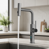 Robinet de cuisine monocommande en laiton de haute qualité - Robinet d'eau froide en laiton flexible avec douchette extractible - En promotion