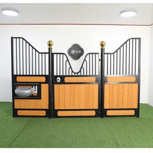 Cobertizo para caballos de granja portátil móvil para exteriores de 10 pies, cobertizo para caballos prefabricado con marco de Metal y puerta de heno Los Caballos - Product Image 6