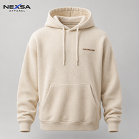 Sweat-shirts et hoodies pour hommes en coton gaufré blanc, personnalisables avec étiquette privée, motif graphique lettres sur la poitrine, coupe classique décontractée