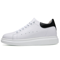 Nouvelles baskets rehaussantes pour femme en cuir véritable de vachette, petite taille 34-43, couleur blanc pur, hauteur accrue de 6 cm, vente chaude USA