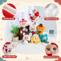 Mignonnes poupées en peluche à visage en vinyle, série animaux, boîtes mystères, jouets en peluche, pendentifs de sac, décorations, cadeaux