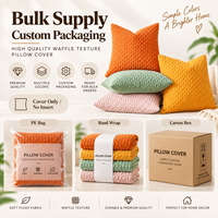 Housse de coussin carrée en tissu gaufré pelucheux pour salon, textile d'intérieur décoratif