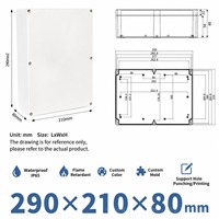 Boîte de jonction en plastique étanche IP65 avec couvercle transparent pour câblage électronique 290x210x80mm PJB069