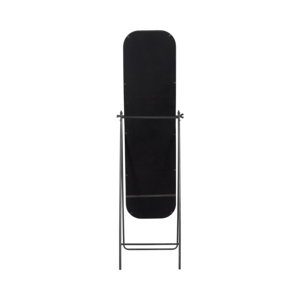 Specchio da terra rettangolare con cornice in metallo su supporto, a figura intera, per camera da letto, dormitorio, bagno, ufficio, decorazione. - Product Image 5