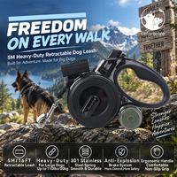 Laisse pour chien en acier inoxydable de 5 m, laisse en nylon réfléchissante pour les grands chiens, promenade nocturne en banlieue