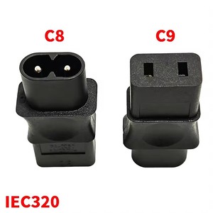IEC 320 C8 Stecker auf IEC 320 <span class=keywords><strong>C9</strong></span> 2-Pin Buchse Adapter 6A 250V C8 zu <span class=keywords><strong>C9</strong></span> Industrieller Stromwandler-Stecker - Product Image 1