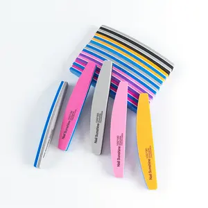 Двухсторонний разноцветный губчатый буфер для формирования ногтей, полумесяц/банан, 100/180 градация, двухсторонний красочный буфер для ногтей