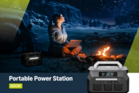 Station d'alimentation portable 800W à charge rapide 1.2H, batterie LiFePO4 1024Wh, générateur solaire à onde sinusoïdale pure, EPS 10ms, pour camping en extérieur