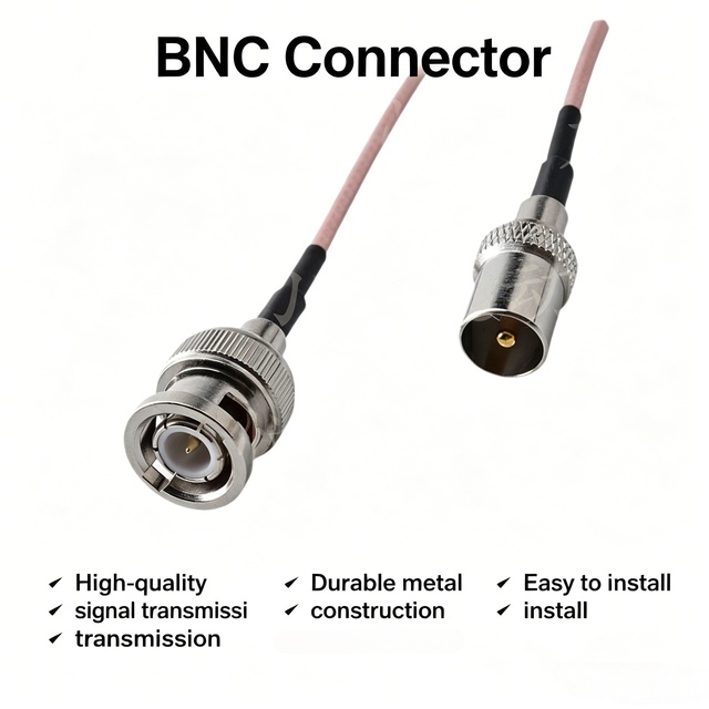 BNC Male To TV Male RF Coaxial Extension Cable Q9 Connector RG316 Cable 1M for Radio Signal Transmission