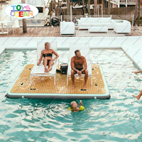 Île flottante gonflable portable en PVC pour l'extérieur, radeau flottant, ponton pour jet ski, plateforme flottante, capacité de 100 à 500 kg, 5 à 10 passagers