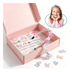 Kit d'accessoires capillaires personnalisés pour enfants : bandeaux, bracelets, pinces, anneaux, bijoux en strass, jouet créatif, coffret cadeau - Product Image 4