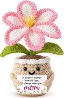 Poupée en crochet légère en coton et laine, motif fleur de cerisier, pour maman - Noël, Saint-Valentin, Fête des Mères, Anniversaire
