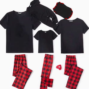 Set di abbigliamento personalizzato per la famiglia di Natale 2 pezzi pigiami quadrati in maglia per ragazzi e ragazze abbigliamento per bambini - Product Image 2