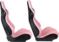 JIABEIR 1041 Sièges de course universels réglables en similicuir rose pour simulateur de conduite avec station de jeu et glissière