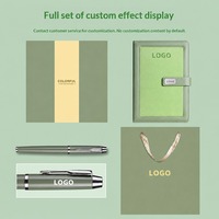 A5 Saddle Stitch Defter Kalem USB Flash Bellek Hediye Seti Özel Logo İş Kurumsal Ofis Promosyon Hediye Kutusu Toptan OEM