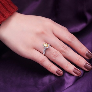 Bague de fiançailles en argent sterling S925 avec zircon pour femme, romantique, mariage, plaqué rhodium, sertie à griffes, luxe - Product Image 4