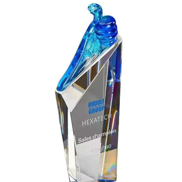 2023 New Glass Crystal Trophy Customized Creative High-end Atmospheric Technology Outstanding Staff Annual Meeting Award