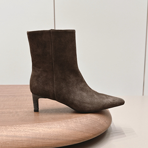 <strong>Women</strong> <strong>Italian</strong> Style Original Suede <strong>Leather</strong> High Heel <strong>Ankle</strong> <strong>Boots</strong> Side Zipper Fashion <strong>Boots</strong> - Product Image 2