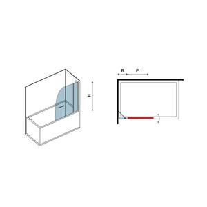 KV15 Kamalu 120cm Moderna Parete Doccia con Pannello Fisso e Porta a Battente, Box Doccia in Vetro per Bagno o Hotel - Product Image 3