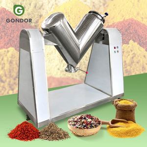 Mélangeur en V automatique pour ligne de production, pour poudres et farines sèches, petit modèle 200L - Product Image 1