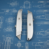 Couteau utilitaire rétractable en métal robuste |   Cutter en alliage d'aluminium avec verrou de sécurité |   Outil de coupe professionnel