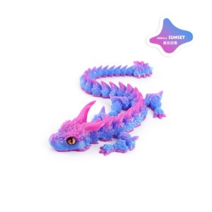 Feeron DPT-01 3D Printed <b>Dragon</b> Articulated Red Orange Gradient <b>Lizard</b> Realistic Fantasy Toy PLA Material Custom Logo Option - Product Image 5