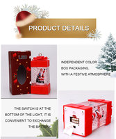 Cadeaux de Noël promotionnels, décoration de Noël haut de gamme, globe à eau, lanternes de Noël, matériau ABS, lumières LED, trois piles AG13