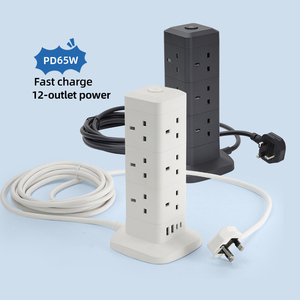 Anh đa cắm 13A nhiệm vụ nặng nề trẻ em cửa an toàn ổ cắm máy tính để bàn phòng họp A + C cổng điện mở rộng dẫn ổ cắm - Product Image 3