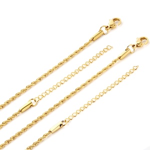 Cadenas de Cuello de Acero Inoxidable Chapadas en Oro de 18K de 2MM*45CM+5CM, Varios Estilos, Venta al por Mayor para Mujeres - Product Image 2