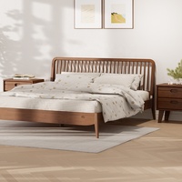 Lit d'appoint en bois massif Boori pour chambre à coucher, style simple et classique, durable et confortable, taille King ou Queen, pour adultes, uniquement B2B