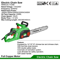 Scie à chaîne à main électrique portable 2400W Outils de jardinage 16 "18" pouces Scies à bois pour arbre Scie à chaîne électrique