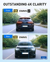 Caméra embarquée 4K+4K avec WIFI, application de contrôle, enregistrement en boucle et caméra de recul 3,19 pouces pour différents types de véhicules
