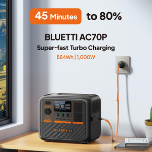 Générateur solaire portable Bluetti AC70P avec batterie au lithium et panneaux solaires - Product Image 4