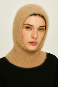 ठोस रंग दैनिक न्यूनतम शीतकालीन गर्म स्लॉची अल्का बुना हुआ बालकलावा बुना हुआ गंलावा बालाकलव - Product Image 2