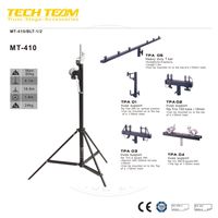Torre de armazón de elevación telescópica portátil de 4,1 M para cabina de exposición, torre de elevación de armazón de iluminación de manivela a la venta