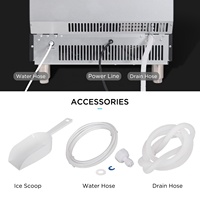 Hicon-máquina de hielo de alta eficiencia, máquina independiente comercial automática, compresor de 120 kg/24 h