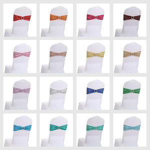 Spandex Lentejuelas Boda Silla Faja Hebillas Sillas Plegables Fiesta Baby Shower Decoración Silla Bandas - Product Image 6