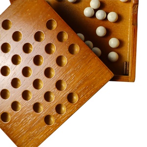 C04121 Marble <strong>Solitaire</strong> Chess <strong>Game</strong> with Natural Solid Wood Wooden Bead Challenge Fun Brain Teaser Solitair Wooden <strong>Board</strong> - Product Image 5