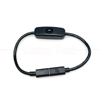 Cable de Extensión USB Tipo C Macho a Hembra con Interruptor de Encendido/Apagado, PVC y Cobre Puro, para Raspberry Pi, Lámpara, Ventilador, Computadora