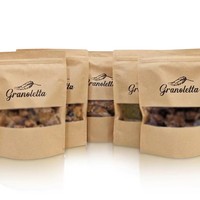 Sac de café alimentaire refermable en papier kraft pochette debout, sac en papier d'emballage alimentaire avec fenêtre