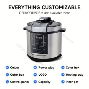 Cuisinière électrique multifonctionnelle en acier inoxydable antiadhésive 6L 1000W 14-en-1 avec écran LED tactile numérique - Product Image 4