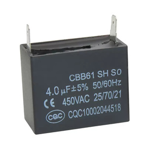 <span class=keywords><strong>Condensateur</strong></span> CBB61 pour ventilateur et démarrage <span class=keywords><strong>de</strong></span> moteur AC 1μF 1.5 2 3 3.5μF 450V, bornes à connexion rapide double, boîtier en polypropylène métallique - Product Image 4