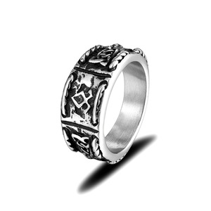 Anillo de Acero Inoxidable Estilo Vikingo Nórdico con Diseño de Letras, Joyería de Moda Unisex, Regalo - Product Image 5
